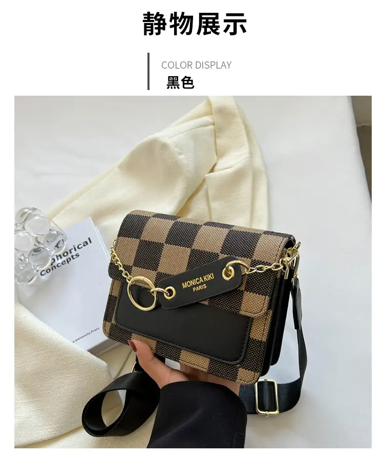 Cross-Border Retro Checkerboard Crossbody Bag for Women — feature 3