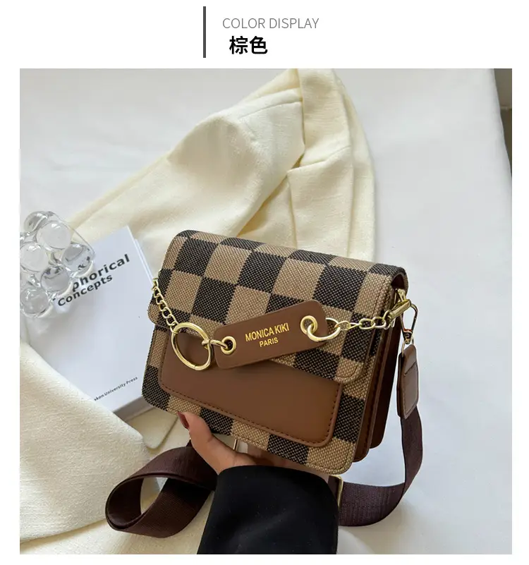 Cross-Border Retro Checkerboard Crossbody Bag for Women — feature 4