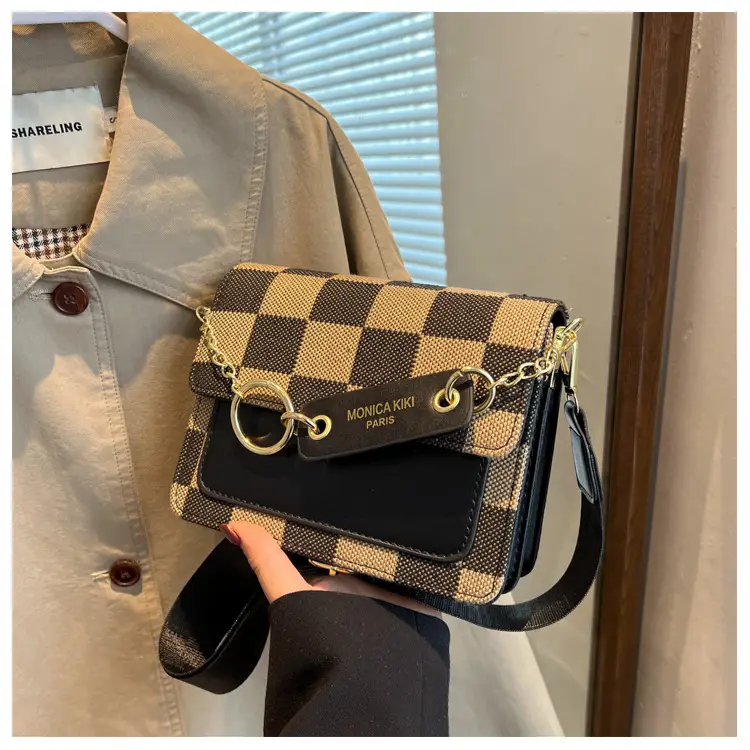 Cross-Border Retro Checkerboard Crossbody Bag for Women — feature 6
