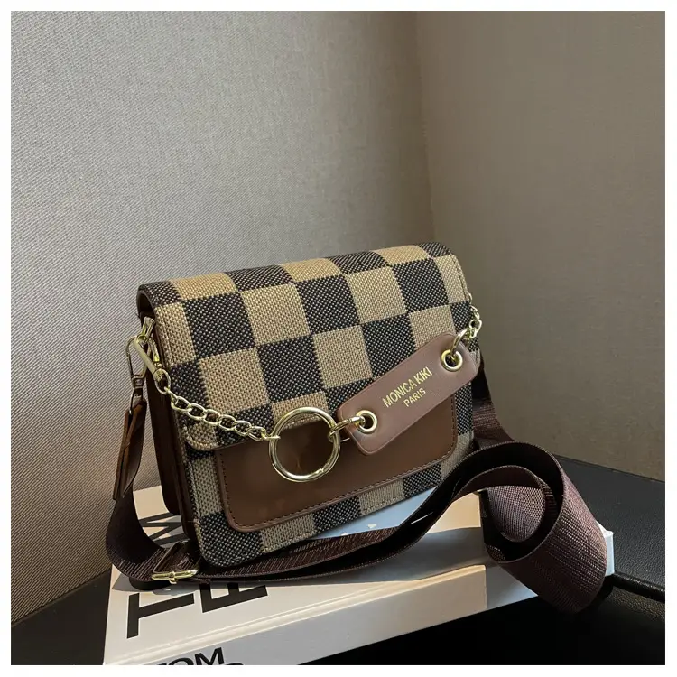 Cross-Border Retro Checkerboard Crossbody Bag for Women — feature 7