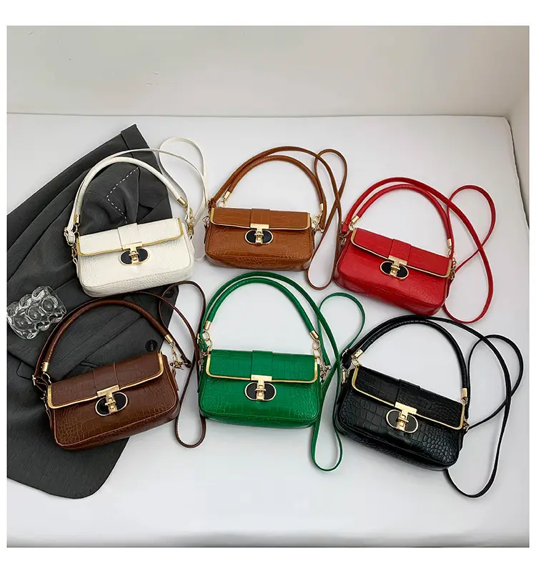 White Korean Style Women's Shoulder Bag with Gold Chain — feature 37