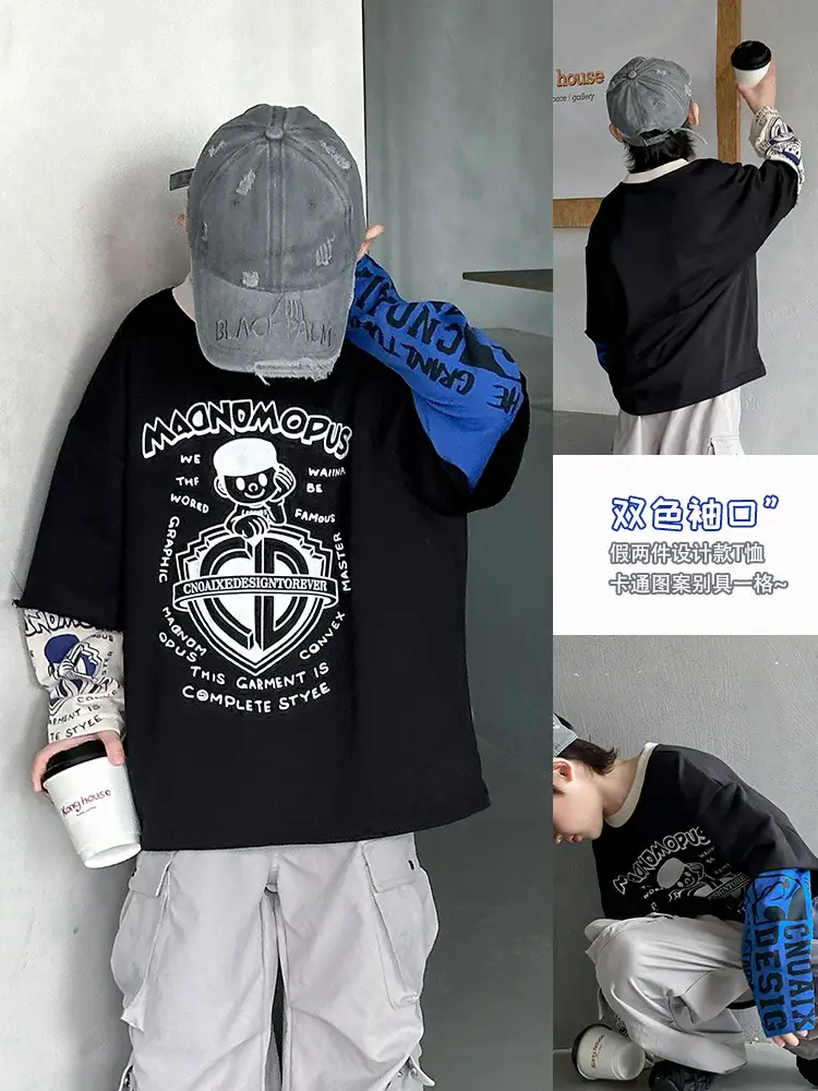 Boys Long Sleeve T-Shirt Black Graphic Spring Autumn 2025 - Image 3
