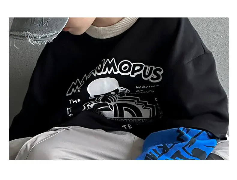 Boys Long Sleeve T-Shirt Black Graphic Spring Autumn 2025 — feature 16