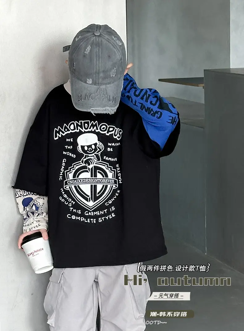 Boys Long Sleeve T-Shirt Black Graphic Spring Autumn 2025 — feature 8
