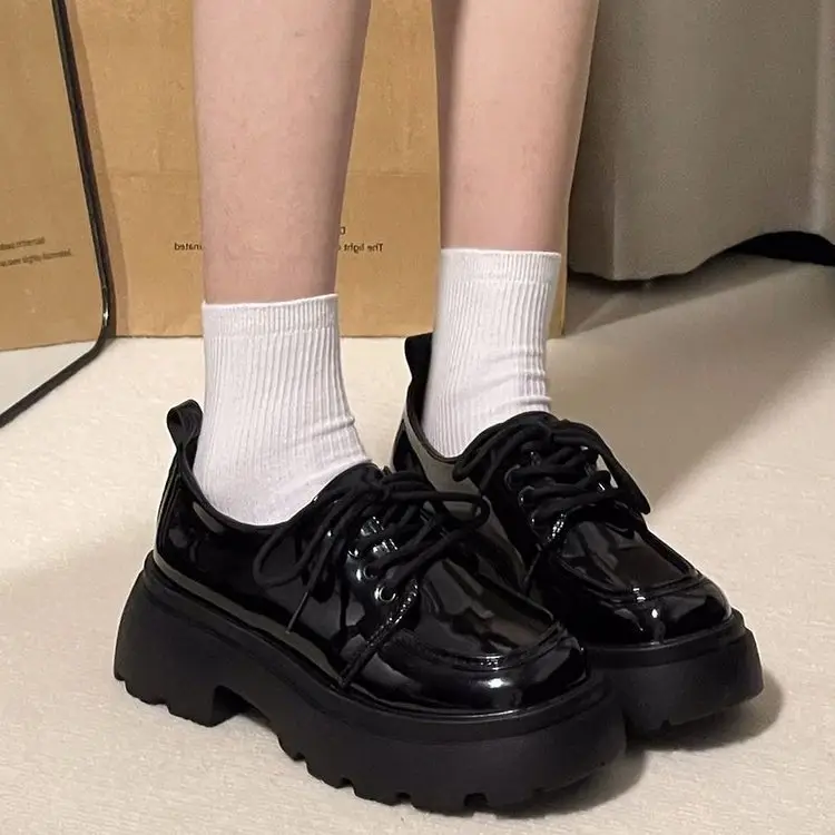 Spice Girls Thick-soled Leather Shoes Women's Ins Trendy British College Style 2025 New Arrival High-rise All-match Japanese JK Single Shoes - Image 5