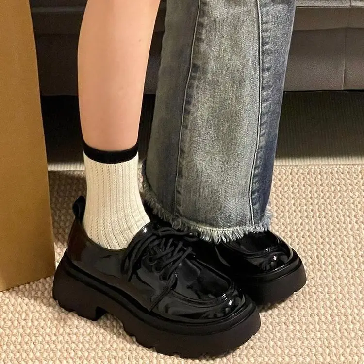 Spice Girls Thick-soled Leather Shoes Women's Ins Trendy British College Style 2025 New Arrival High-rise All-match Japanese JK Single Shoes - Image 6