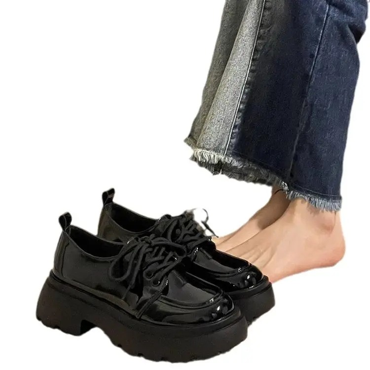 Spice Girls Thick-soled Leather Shoes Women's Ins Trendy British College Style 2025 New Arrival High-rise All-match Japanese JK Single Shoes - Image 7