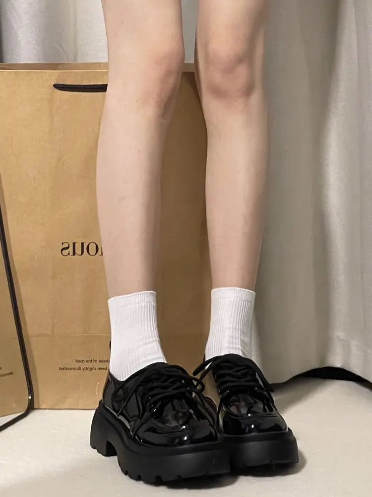 Spice Girls Thick-soled Leather Shoes Women's Ins Trendy British College Style 2025 New Arrival High-rise All-match Japanese JK Single Shoes — feature 8