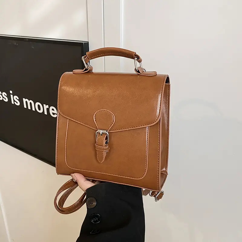 2025 New Fashion Oil Wax Leather Large Capacity Tote Bag - Image 13