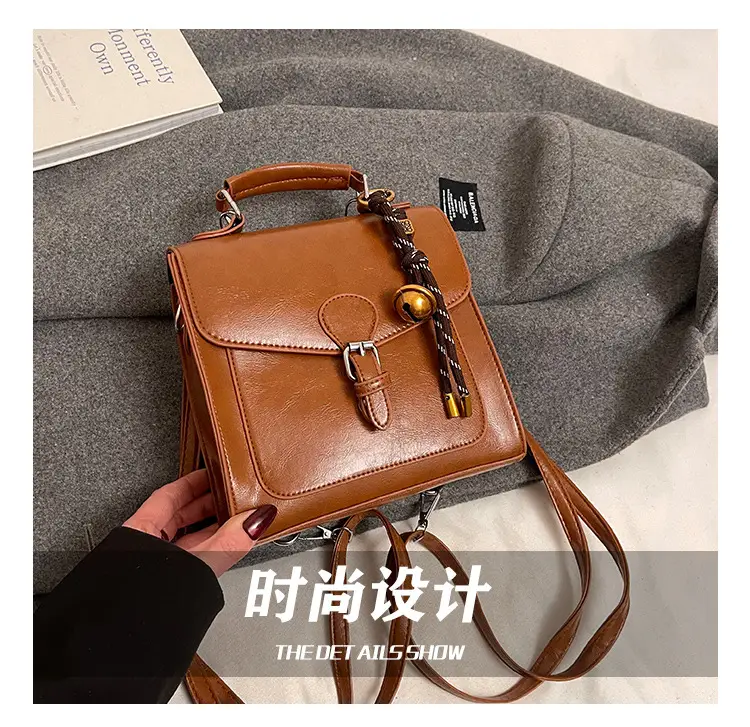 2025 New Fashion Oil Wax Leather Large Capacity Tote Bag — feature 5