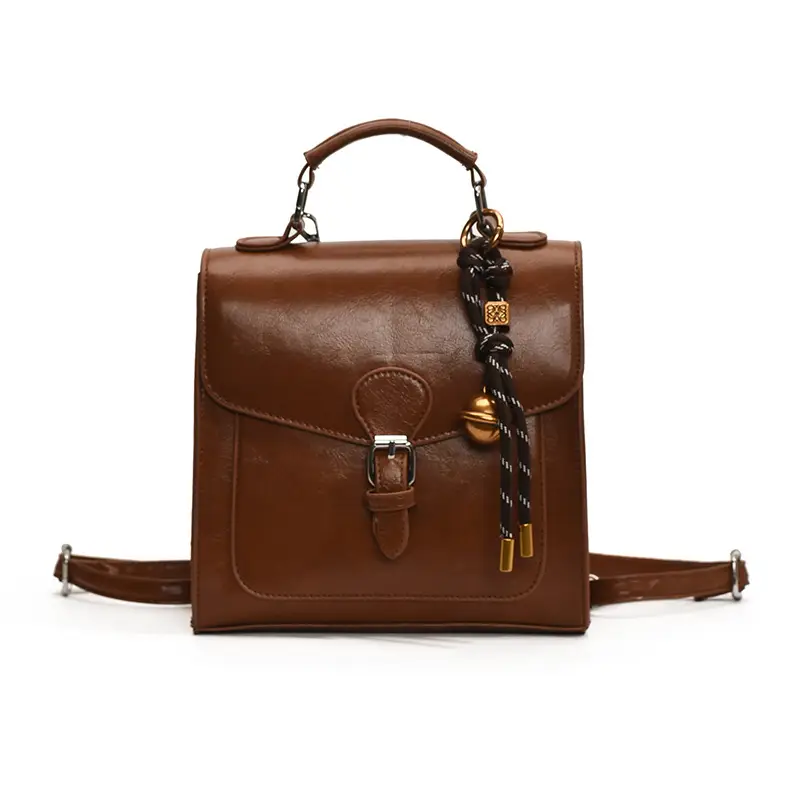 2025 New Fashion Oil Wax Leather Large Capacity Tote Bag - Image 3