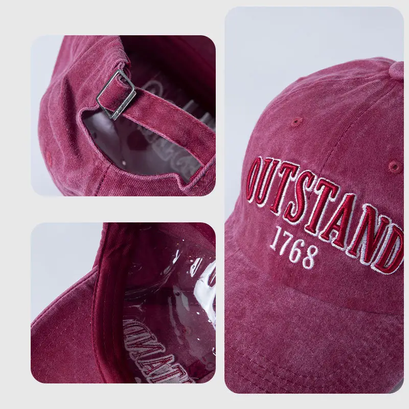 American Retro Letter Baseball Cap Maroon 1768 - Image 8