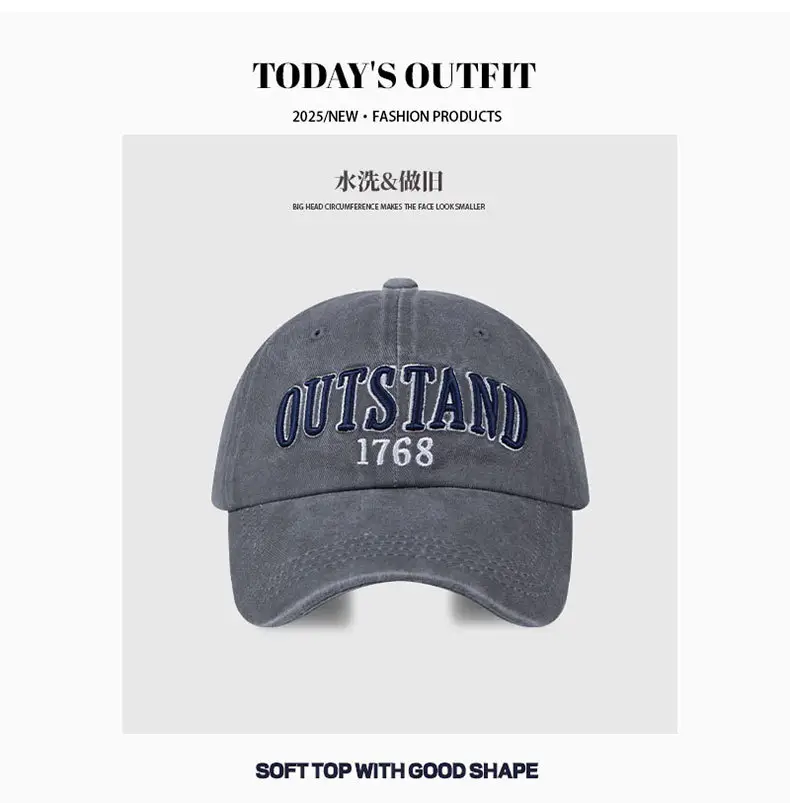 American Retro Letter Baseball Cap Maroon 1768 — feature 11
