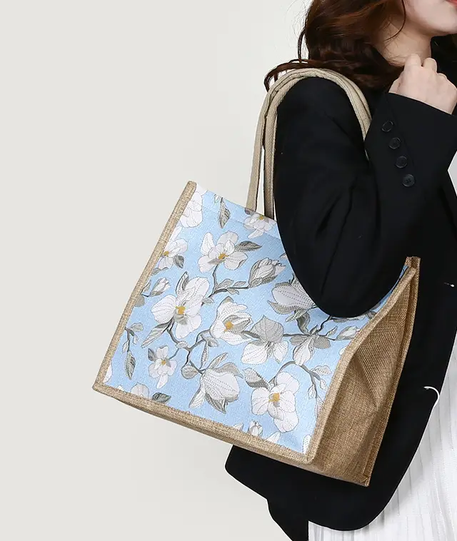Large Capacity Linen Floral Tote Bag for Women — feature 11