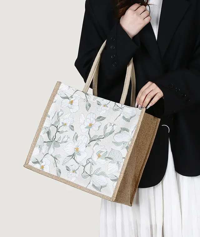 Large Capacity Linen Floral Tote Bag for Women — feature 8