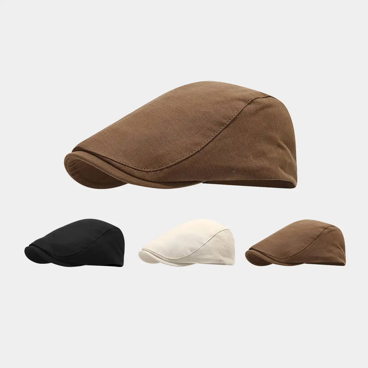 Japanese Style Retro Progressive Cap for Kids Small Brown - Image 4