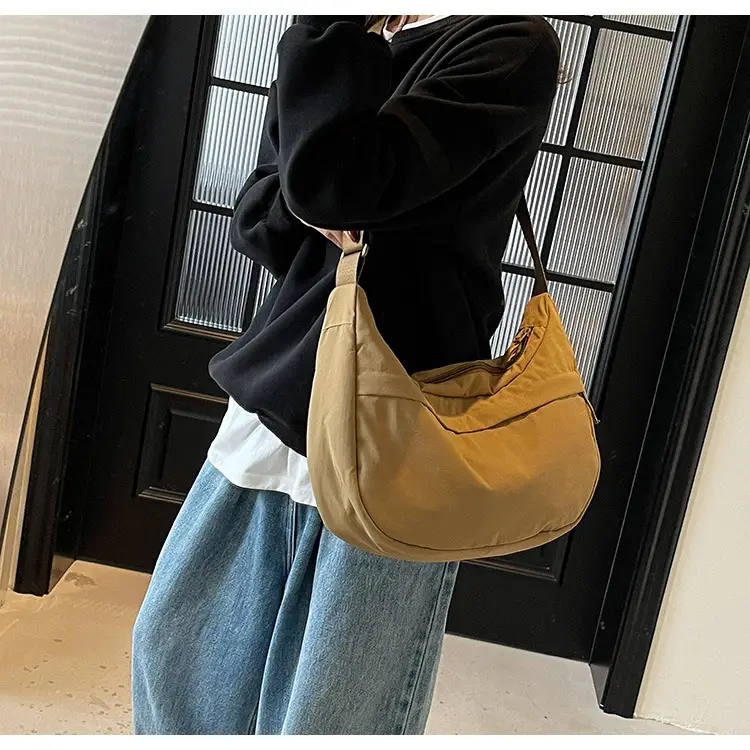 Women's Beige Nylon Crossbody Bag Large Capacity Waterproof — feature 28