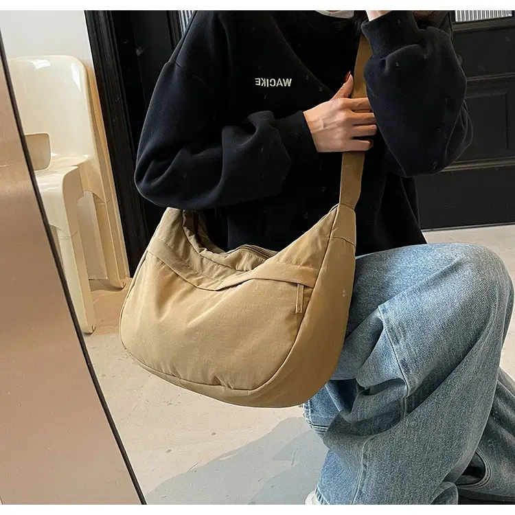 Women's Beige Nylon Crossbody Bag Large Capacity Waterproof — feature 29