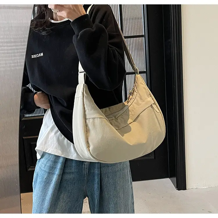 Women's Beige Nylon Crossbody Bag Large Capacity Waterproof — feature 31