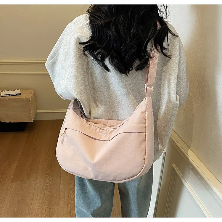 Women's Beige Nylon Crossbody Bag Large Capacity Waterproof — feature 38