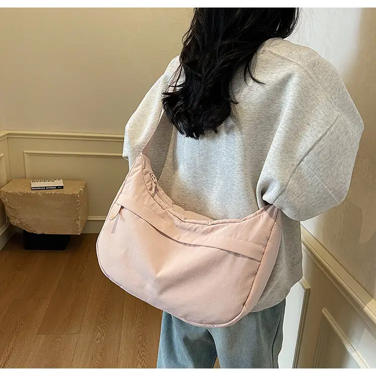 Women's Beige Nylon Crossbody Bag Large Capacity Waterproof — feature 39