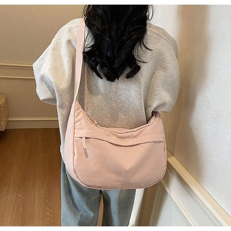 Women's Beige Nylon Crossbody Bag Large Capacity Waterproof — feature 40