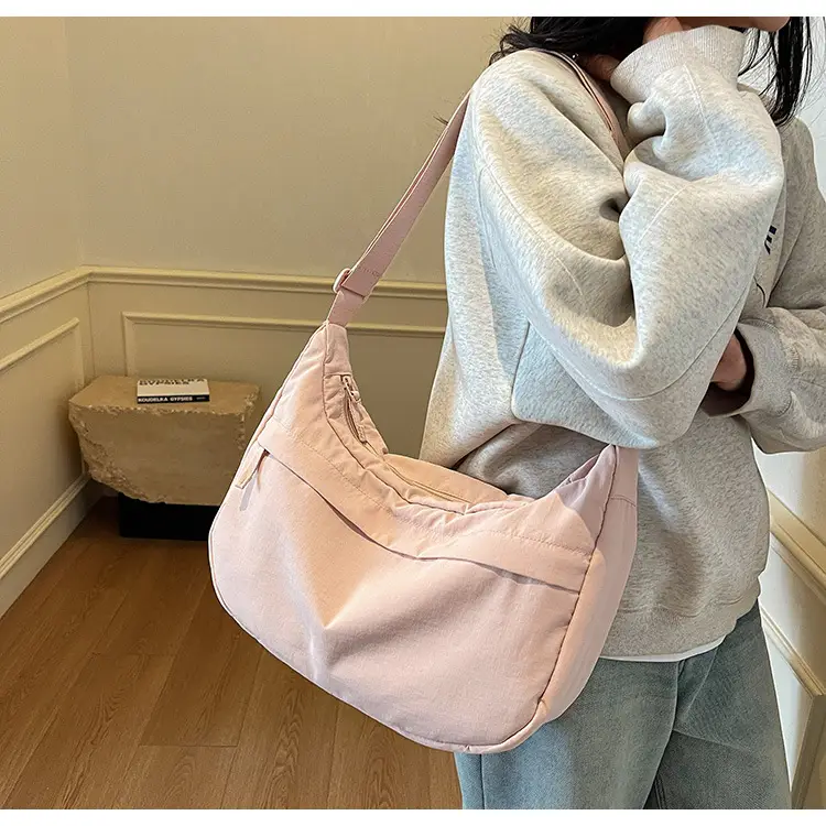 Women's Beige Nylon Crossbody Bag Large Capacity Waterproof — feature 41