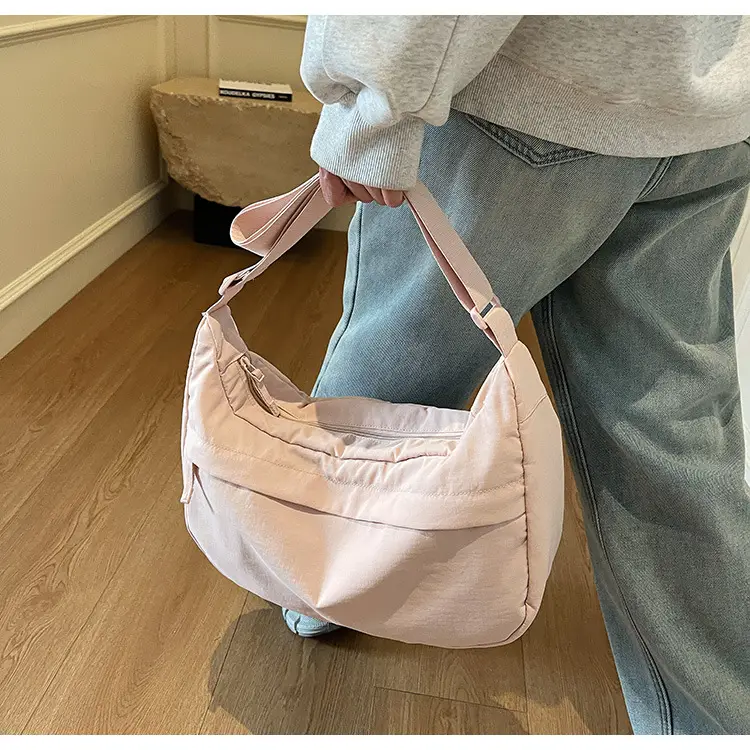 Women's Beige Nylon Crossbody Bag Large Capacity Waterproof — feature 42