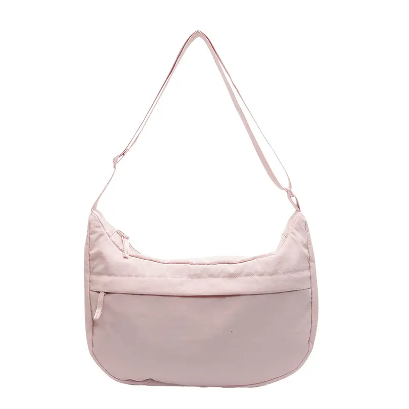 Women's Beige Nylon Crossbody Bag Large Capacity Waterproof