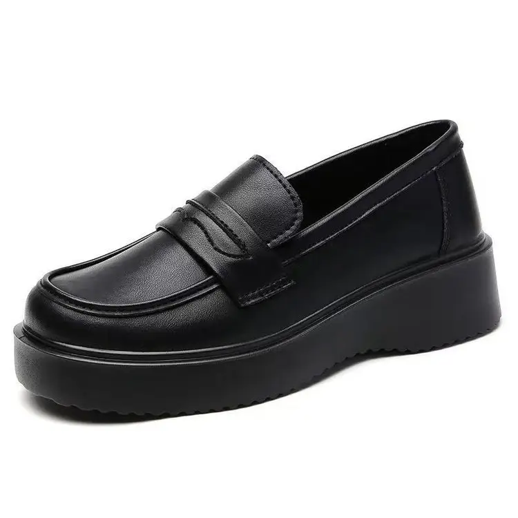 British Style Thick Bottom Small Leather Shoes for Work Women's 2025 New Spring Mary Jane Loafers One Pedal Shoes for Women - Image 6