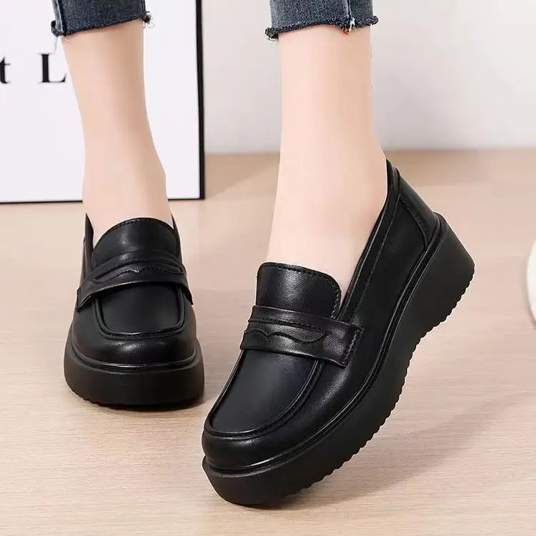 British Style Thick Bottom Small Leather Shoes for Work Women's 2025 New Spring Mary Jane Loafers One Pedal Shoes for Women — feature 7