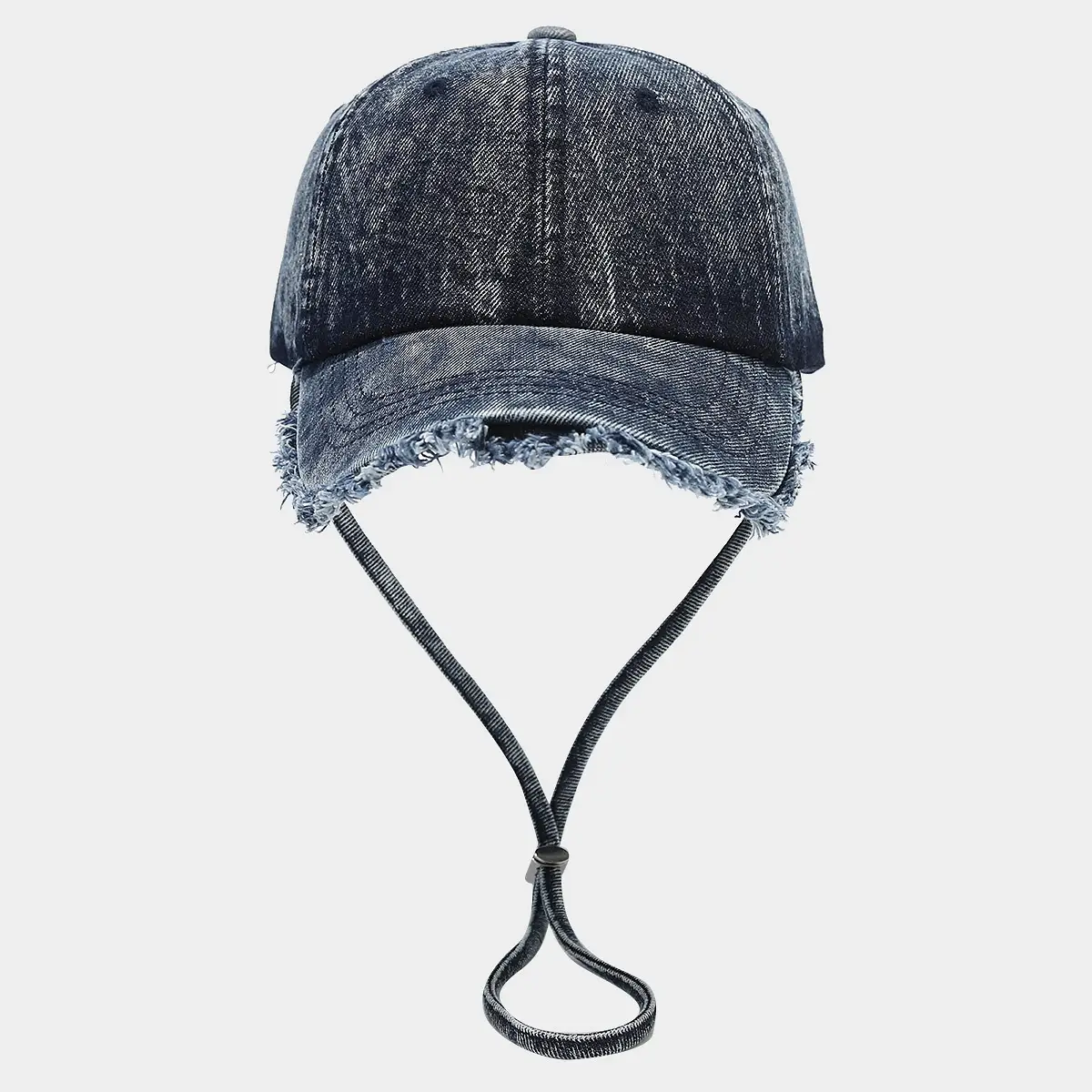 Japanese Artistic Retro Denim Baseball Cap with Windproof Rope