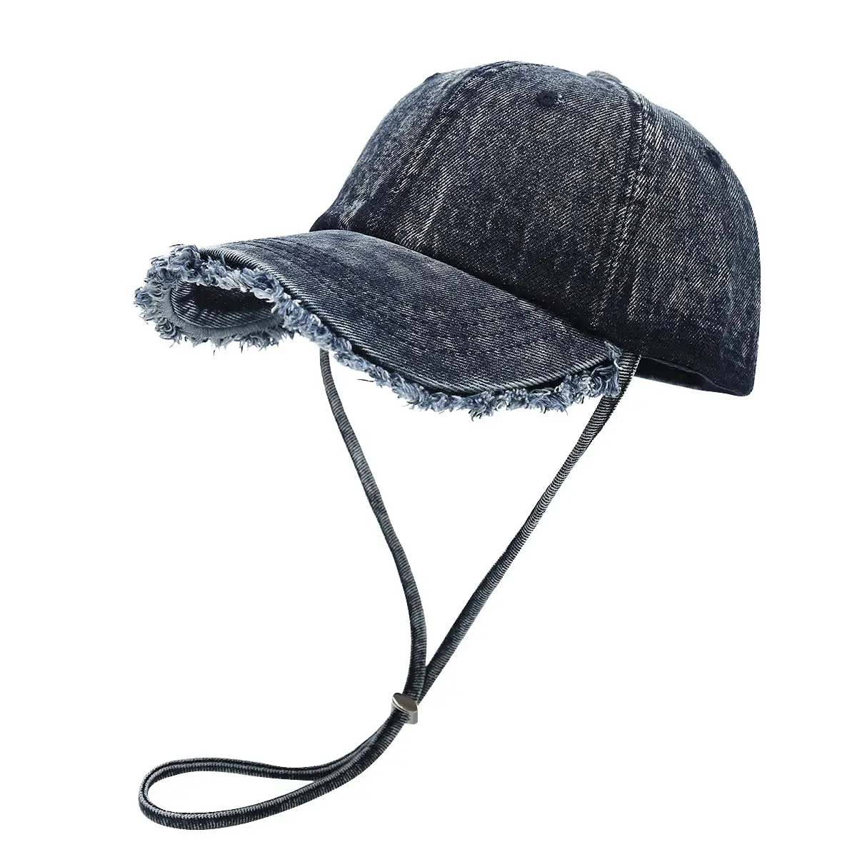 Japanese Artistic Retro Denim Baseball Cap with Windproof Rope