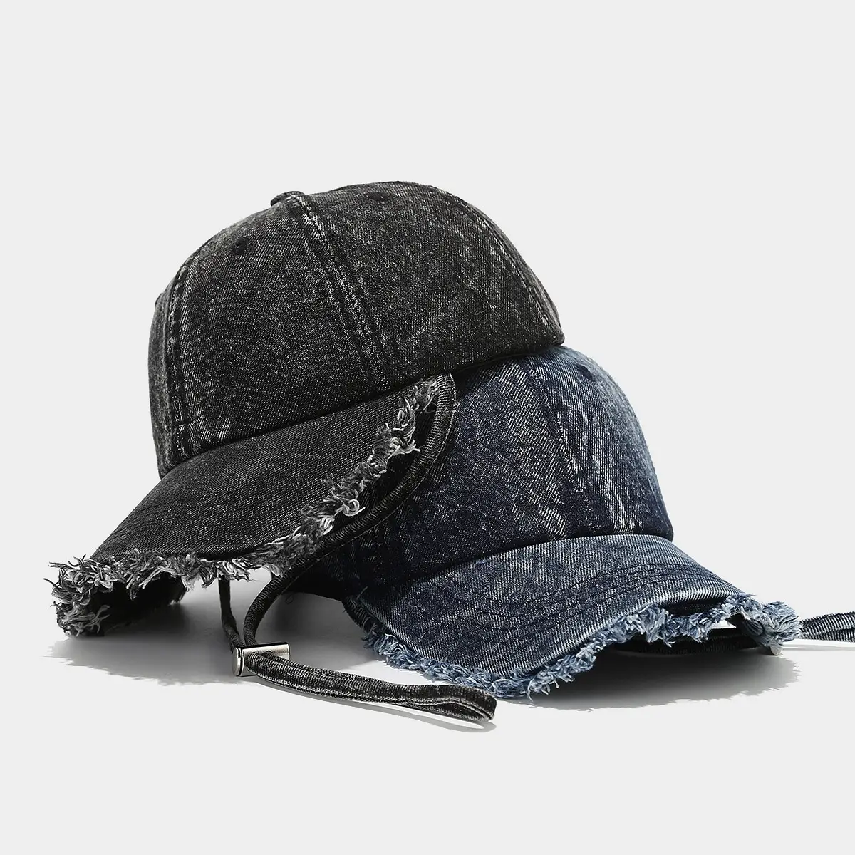 Japanese Artistic Retro Denim Baseball Cap with Windproof Rope — feature 4