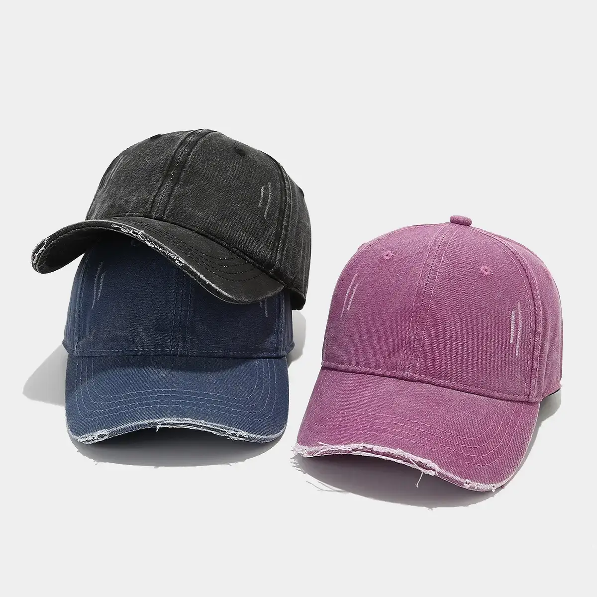 Purple Japanese Artistic Retro Hole Baseball Cap for Women — feature 3