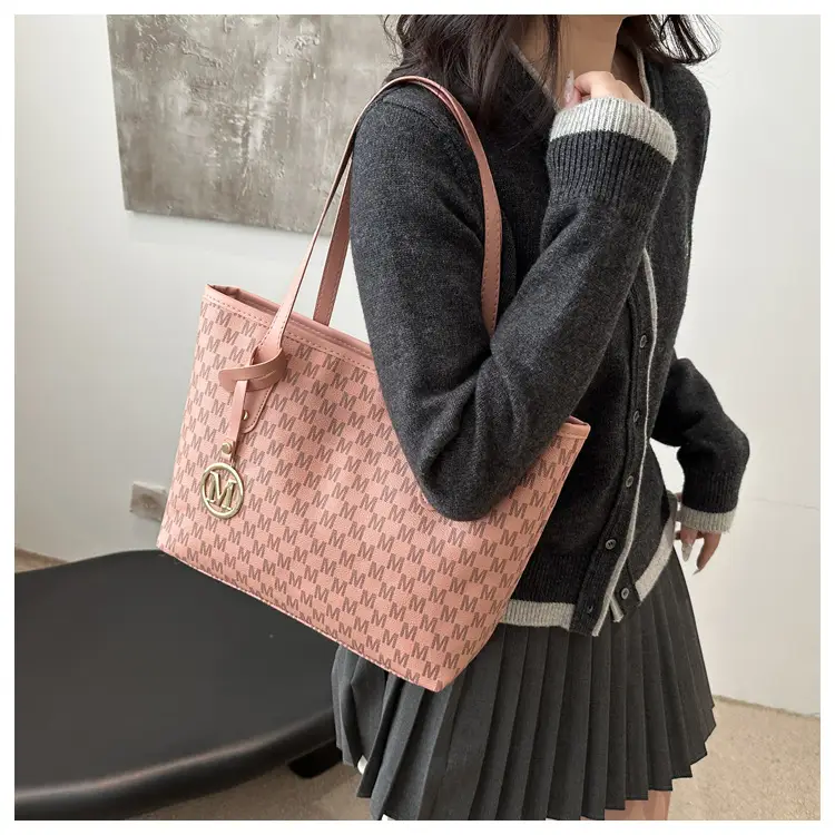Pink Gingham Women's Shoulder Bag Large Capacity 2025 — feature 17