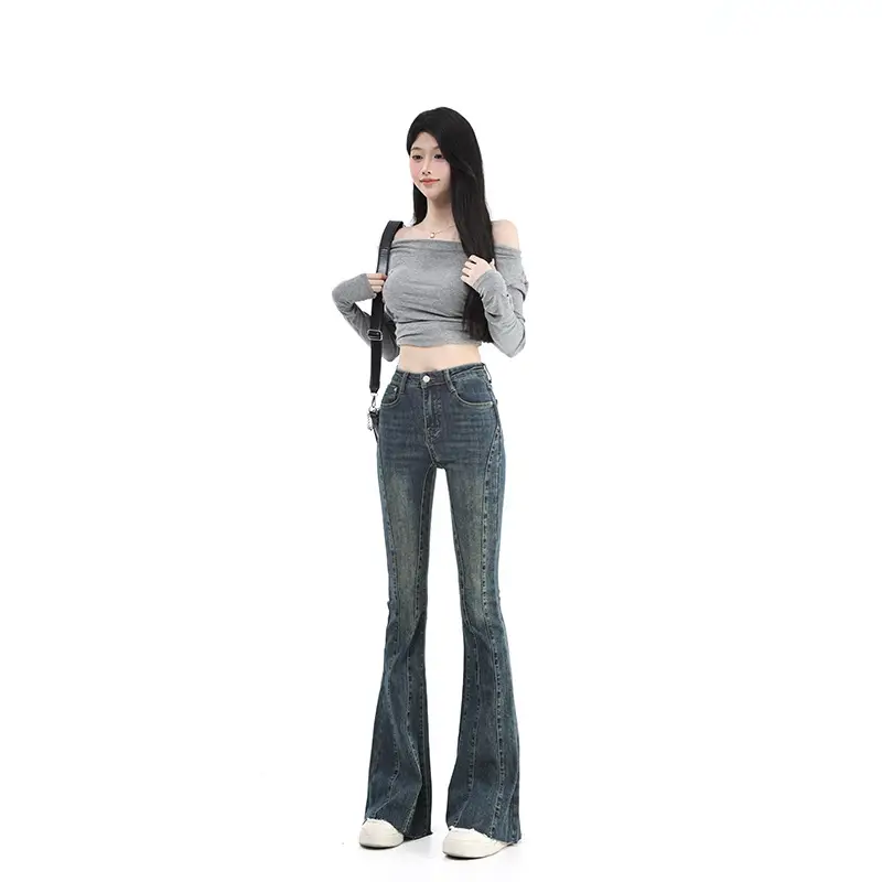 Dark Blue Flared Jeans for Tall Women