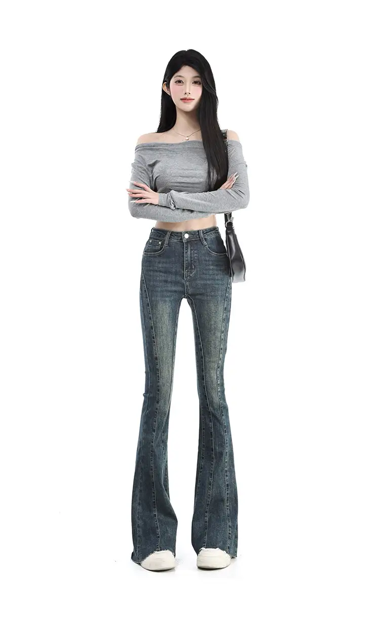 Dark Blue Flared Jeans for Tall Women — feature 4