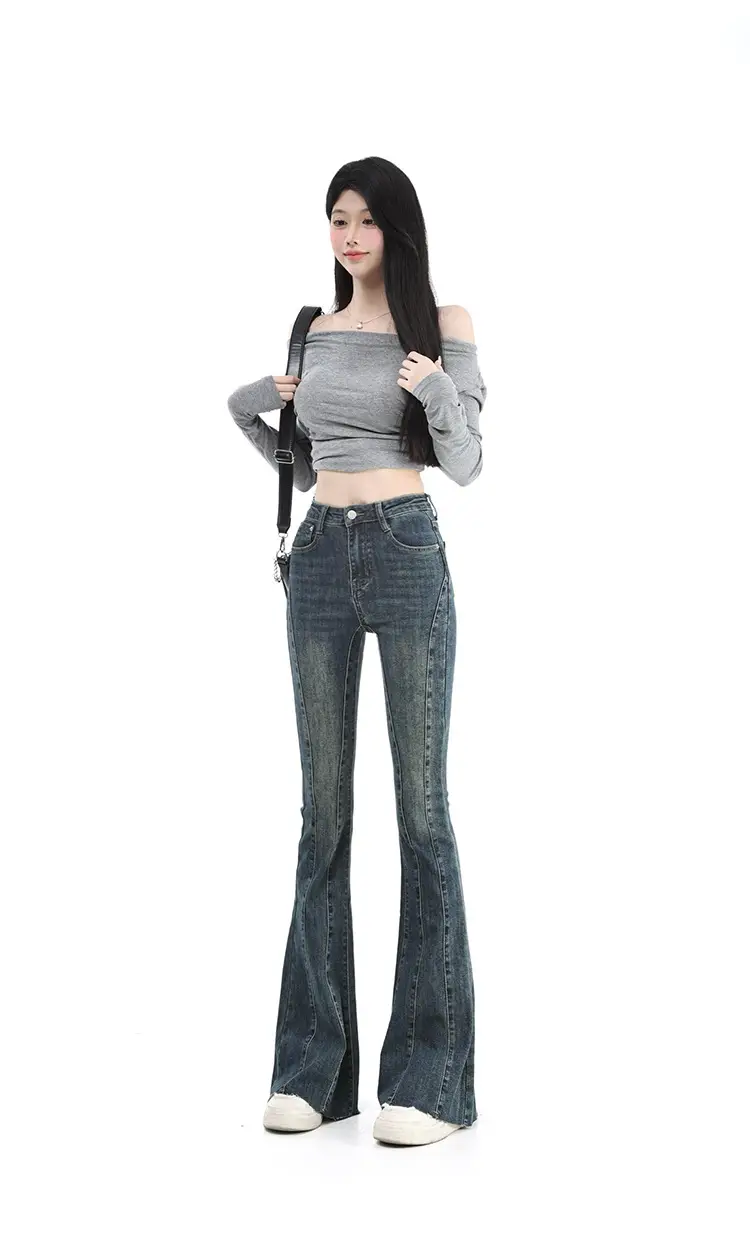 Dark Blue Flared Jeans for Tall Women — feature 7