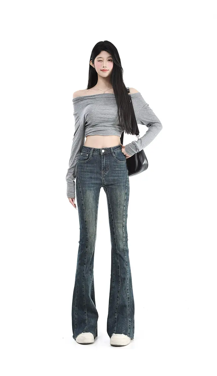 Dark Blue Flared Jeans for Tall Women — feature 8