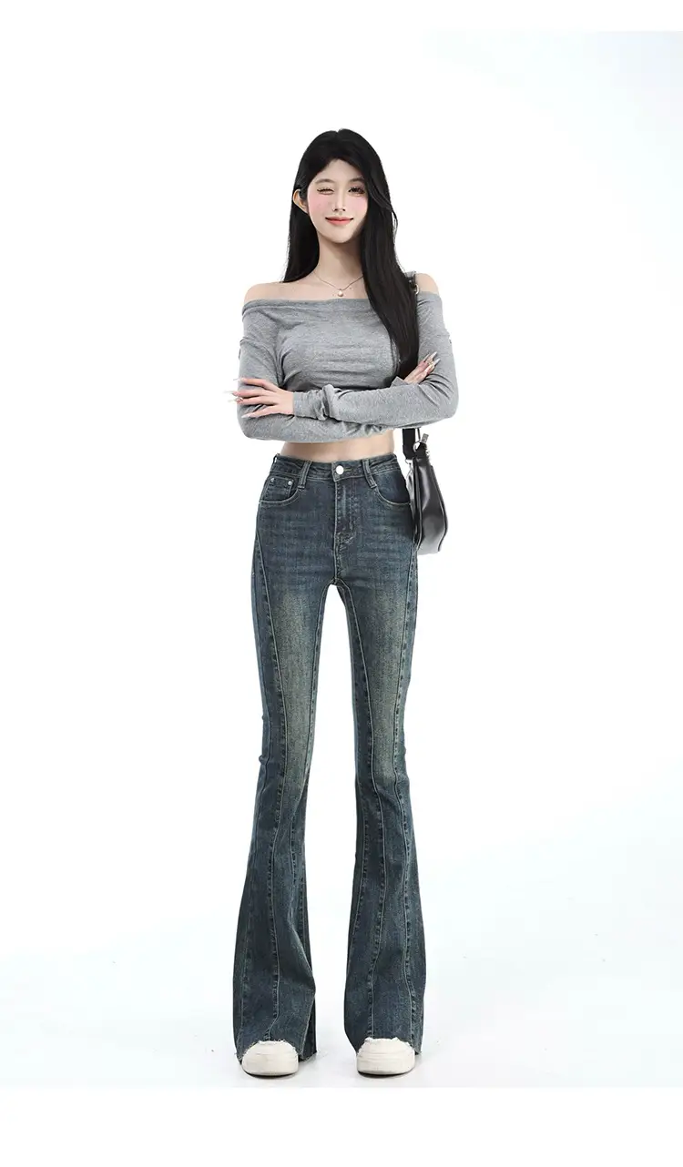 Dark Blue Flared Jeans for Tall Women — feature 9