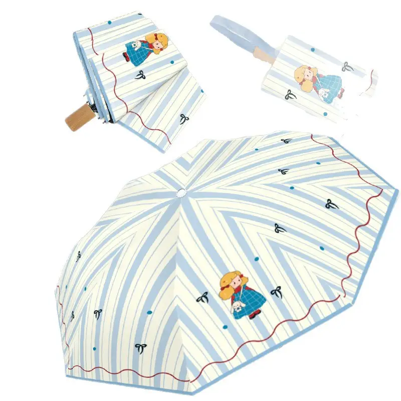 Alice Folding Umbrella for Girls Waterproof Sun & Rain Protection - Image 5