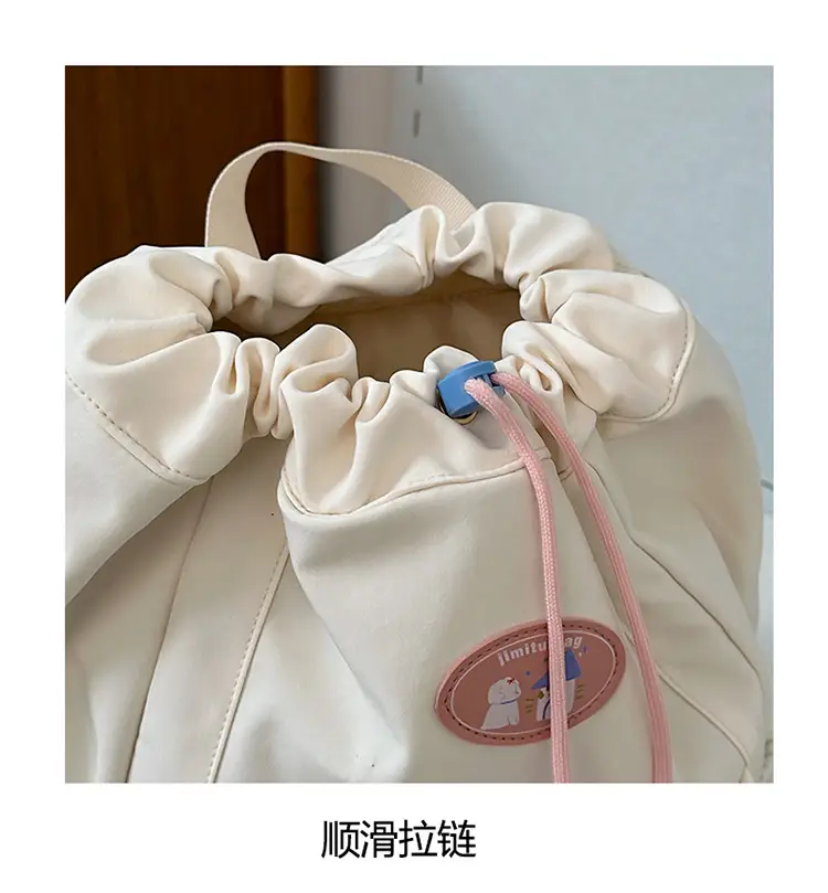 Light Green Casual Backpack for Women with Drawstring Closure — feature 14