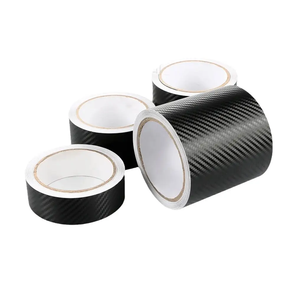 3D Carbon Fiber Body Sticker Car Color Changing Film Self-Adhesive Strip Center Column Door and Window Anti-Scratch Protective Film