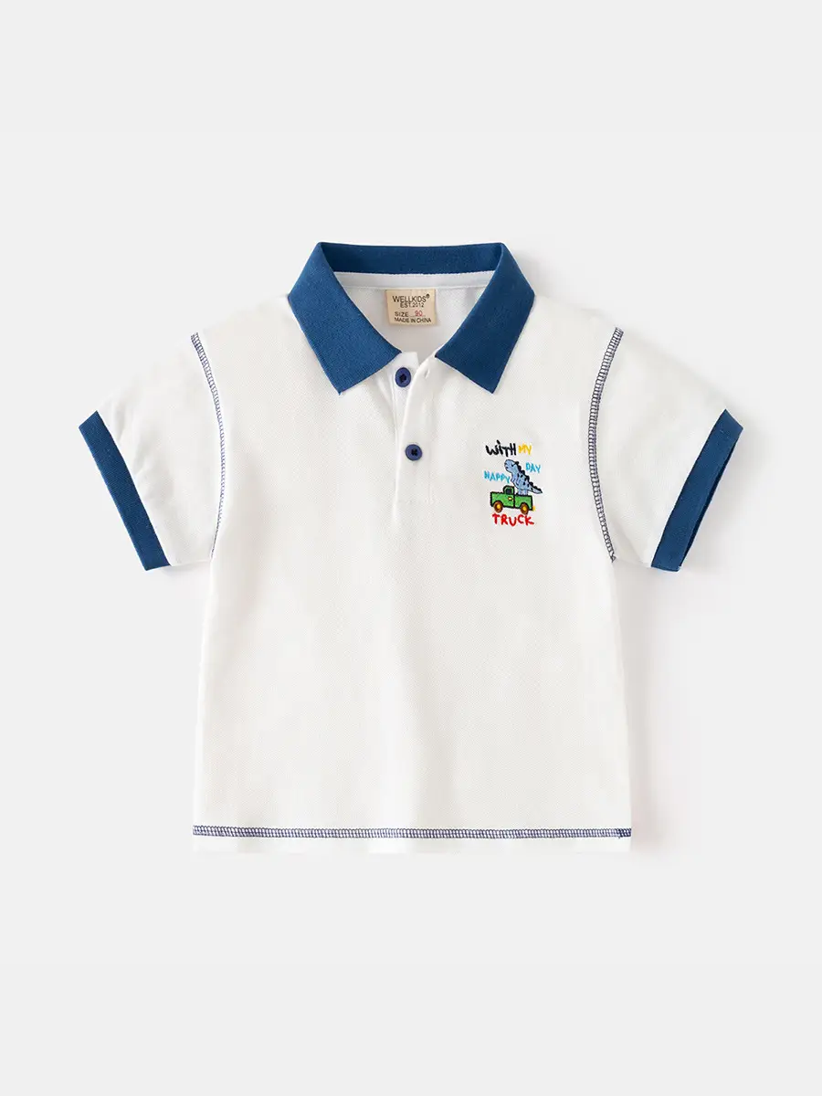 Kids Korean Style Polo T-Shirt Navy Yellow Red