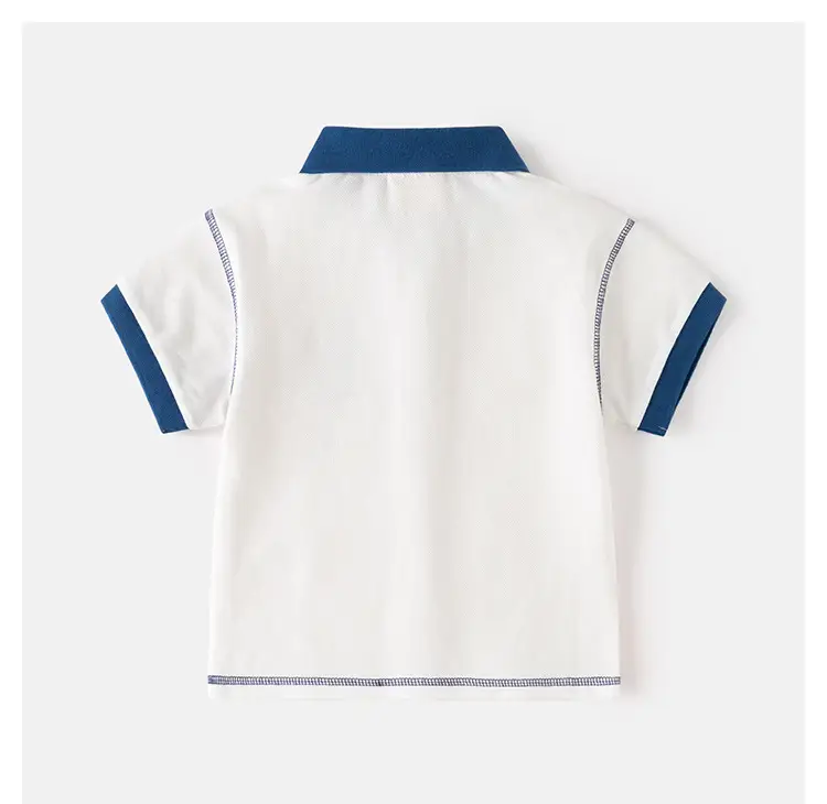 Kids Korean Style Polo T-Shirt Navy Yellow Red — feature 11