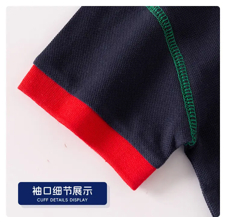 Kids Korean Style Polo T-Shirt Navy Yellow Red — feature 13