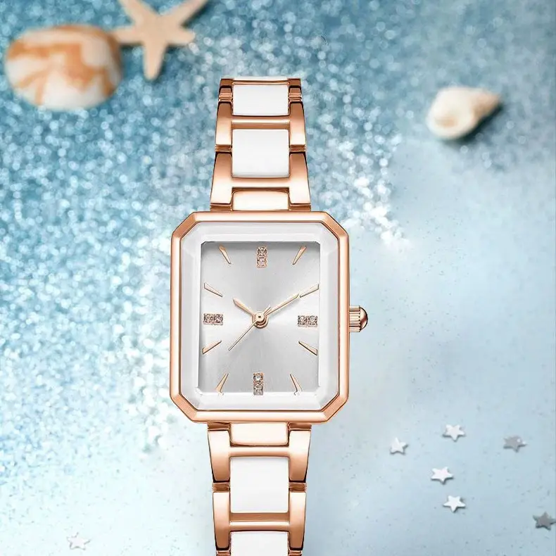 Women's Rose Gold Black Dial Watch with 1100 Display - Image 2