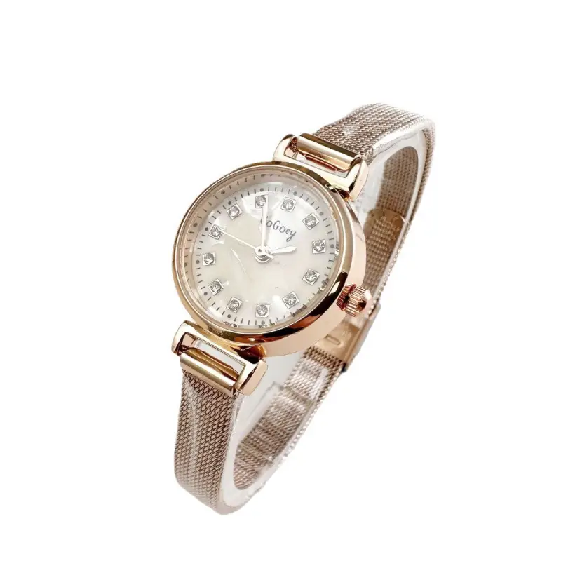 Women's Rose Gold Diamond Scale Watch Light Luxury Artistic Simple Watch - Image 7