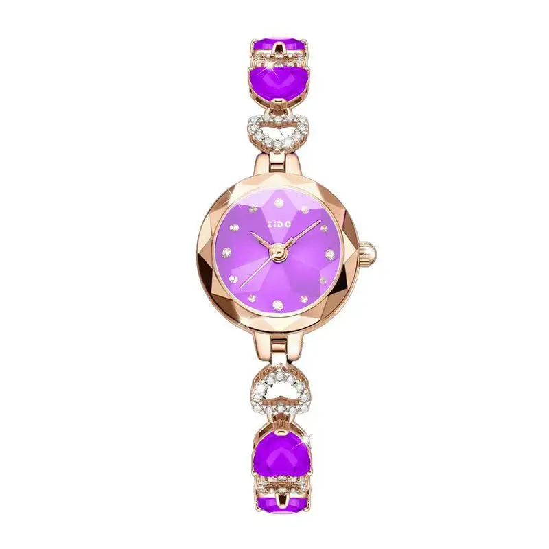 Meibin Women's Red Crystal Quartz Watch Waterproof Bracelet - Image 8